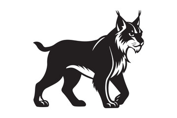 Lynx silhouette vector illustration, Lynx silhouette vector 