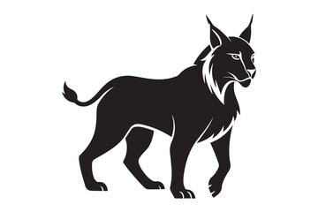 Lynx silhouette vector illustration, Lynx silhouette vector 