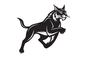 Lynx silhouette vector illustration, Lynx silhouette vector 