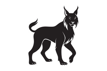 Lynx silhouette vector illustration, Lynx silhouette vector 