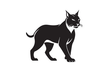 Lynx silhouette vector illustration, Lynx silhouette vector 