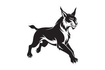 Lynx silhouette vector illustration, Lynx silhouette vector 