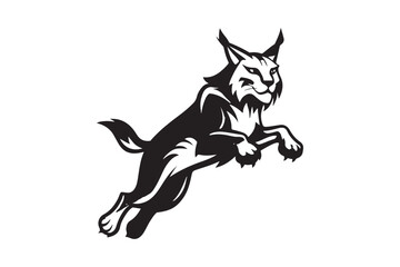 Lynx silhouette vector illustration, Lynx silhouette vector 