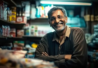 Fototapeta premium Shopkeeper Smiling.