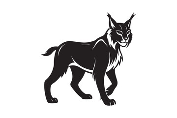 Lynx silhouette vector illustration, Lynx silhouette vector 