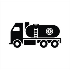 Fuel truck icon. Oil tank truck icon