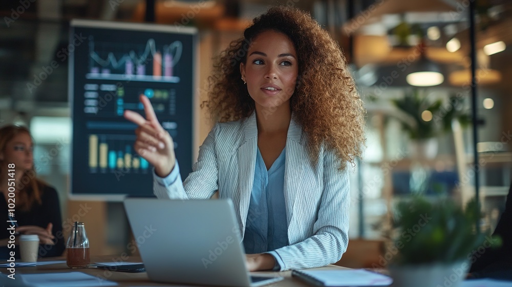 Wall mural Professional Woman in Modern Office Setting