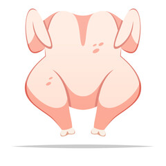 Raw whole turkey vector isolated illustration