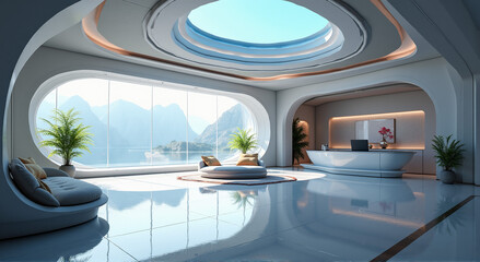 Fototapeta premium swimming pool in hotel
