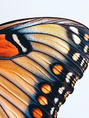 Delicate wings display elaborate designs and vibrant hues, set against a pristine white backdrop for dramatic emphasis.