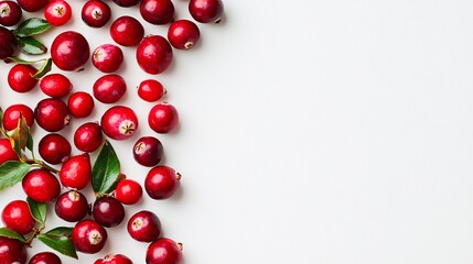A versatile poster template featuring vibrant cranberries against a white background, providing generous space for text.