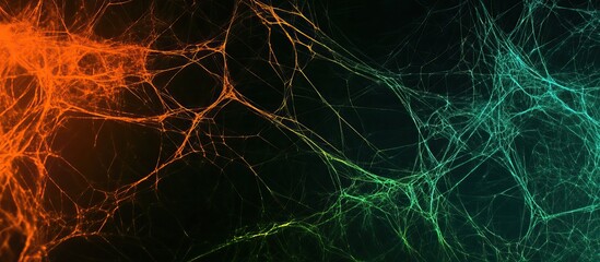 Intricate Web of Orange and Green