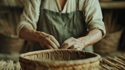 Skilled Craftsman Working with Handmade Tools