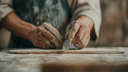 Handcrafted Craftsmanship with Tools and Skillful Hands