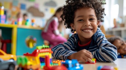 Child Pretending to Be a Social Worker with Toys