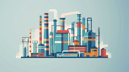 Obraz premium Minimalistic Flat Design of Industrial Elements