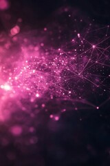 Obraz premium A mesmerizing display of glowing pink particles fills the space, creating an ethereal atmosphere against a deep black backdrop, evoking a sense of cosmic wonder