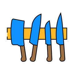 chef knives restaurant equipment line icon vector. chef knives restaurant equipment sign. isolated symbol illustration