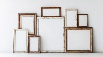 A minimalist memory collage template with empty frames on a bright backdrop, ideal for highlighting treasured memories and narratives.