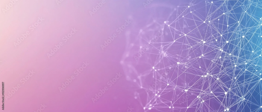 Poster an abstract representation of a network featuring interconnected nodes against a gradient background