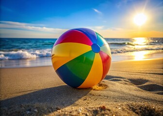 Obraz premium Vibrant Beach Ball Outline Design for Summer Activities and Fun in the Sun and Beach Environments