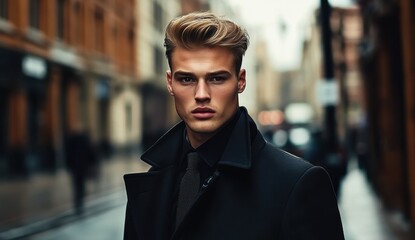 Obraz premium Handsome Man Cityscape.