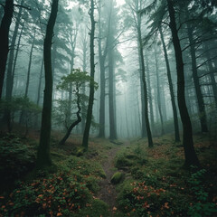 forest in fog