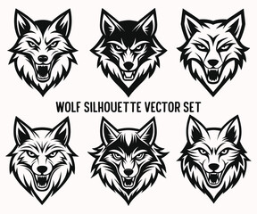 Wolf Silhouette Vector Set