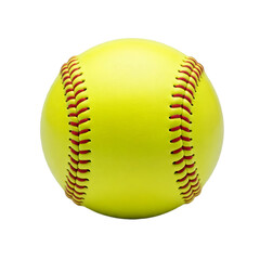 Yellow softball isolated on transparent background. PNG 
