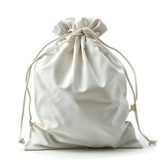 White cotton bag isolated on white background