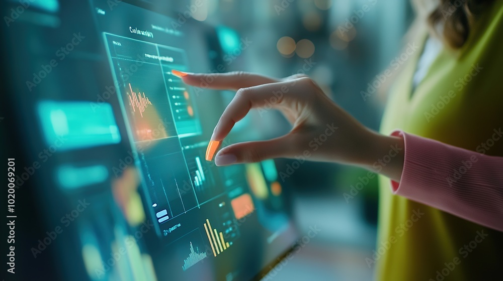 Poster interactive data visualization with touchscreen interface