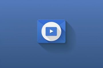 Email icon featuring pop up envelope on phone against a blue background with white detailing