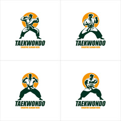 Karate logo design. Karate Martial art Fighter Illustration vector template