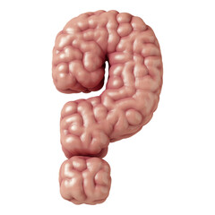 Question mark made from brain