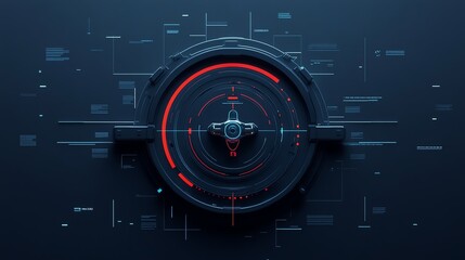 Threat detection flat design front view hightech theme water color Triadic Color Scheme