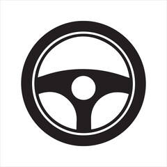 Steering wheel icon. Driver. Driving car. Test drive icon