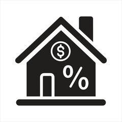 Real estate. Cost of living. House. Interest rate. Property value. Mortgage rate icon