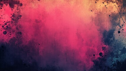 Fototapeta premium Abstract Pink and Blue Watercolor Background with Black Splashes