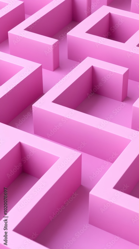 Poster a striking arrangement of interconnected pink maze structures creates an eye-catching three-dimensio