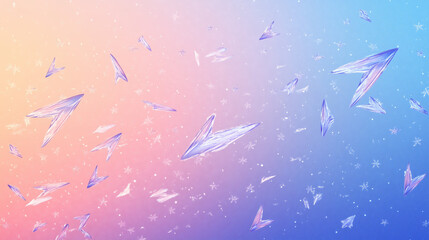 Frost patterns on glass with pink and blue gradient background