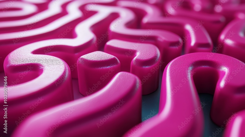 Poster the image showcases an array of textured pink shapes arranged in a flowing pattern, highlighting con