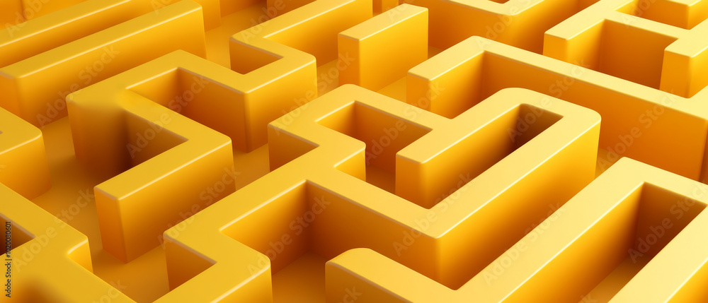 Aufkleber the striking yellow maze features complex pathways that invite participants to navigate through its 