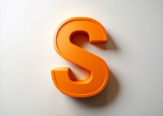 Naklejka premium Vibrant Orange Letter S in Bold Typography on Clean White Background for Creative Design Use