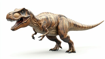 A Tyrannosaurus Rex Dinosaur with Open Mouth and Claws