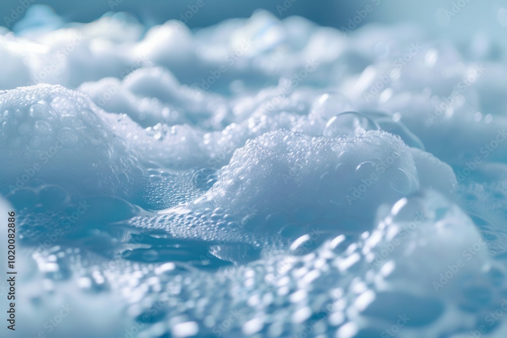 Fototapete a soft layer of bubbles floats on warm water, inviting a calming and soothing experience during a le