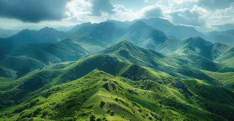 Obraz premium A real green mountains.