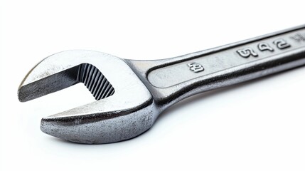 Obraz premium Close-up of a Silver Wrench with a Grooved Jaw