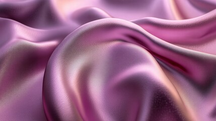 Fototapeta premium Close-up of a Smooth Pink Fabric with Gentle Waves