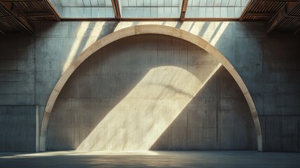Fototapeta premium Concrete Archway with Sunlight Streaming Through a Glass Roof