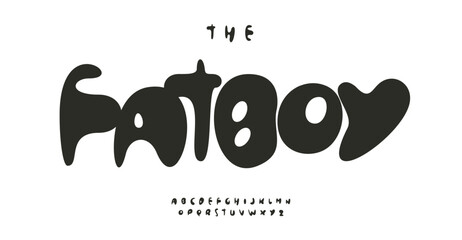 Fat fluid font, ink stain letters, soft bubbly alphabet. Playful liquid typography for modern logos and headlines. Chunky rounded typographic design. Vector typeset. © artyway